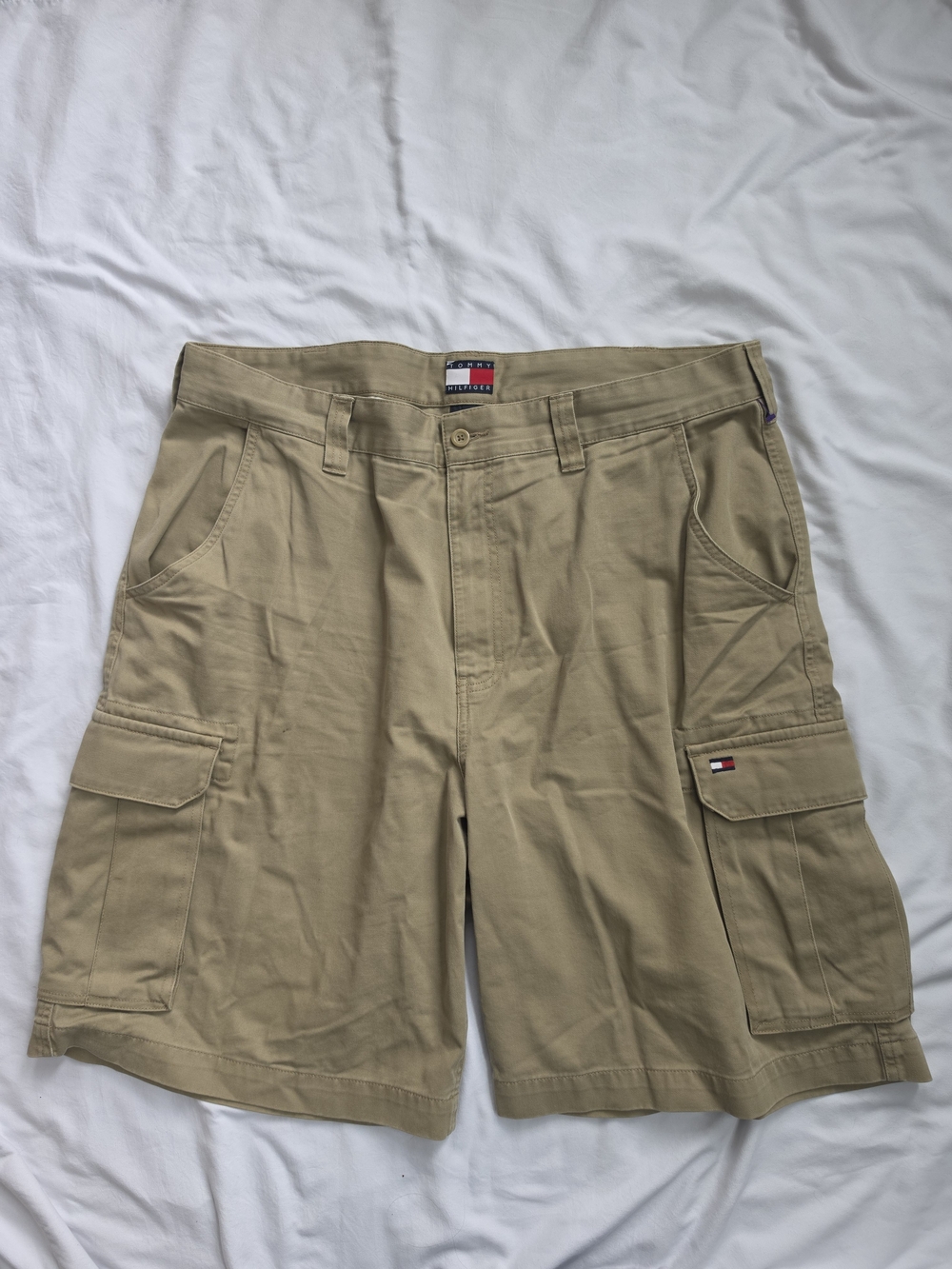 Tommy Hilfiger Cargo Shorts Mens 38 Khaki Tan Cotton Classic Fit